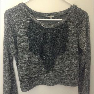 Black/Dark Grey Knit Sweater Top